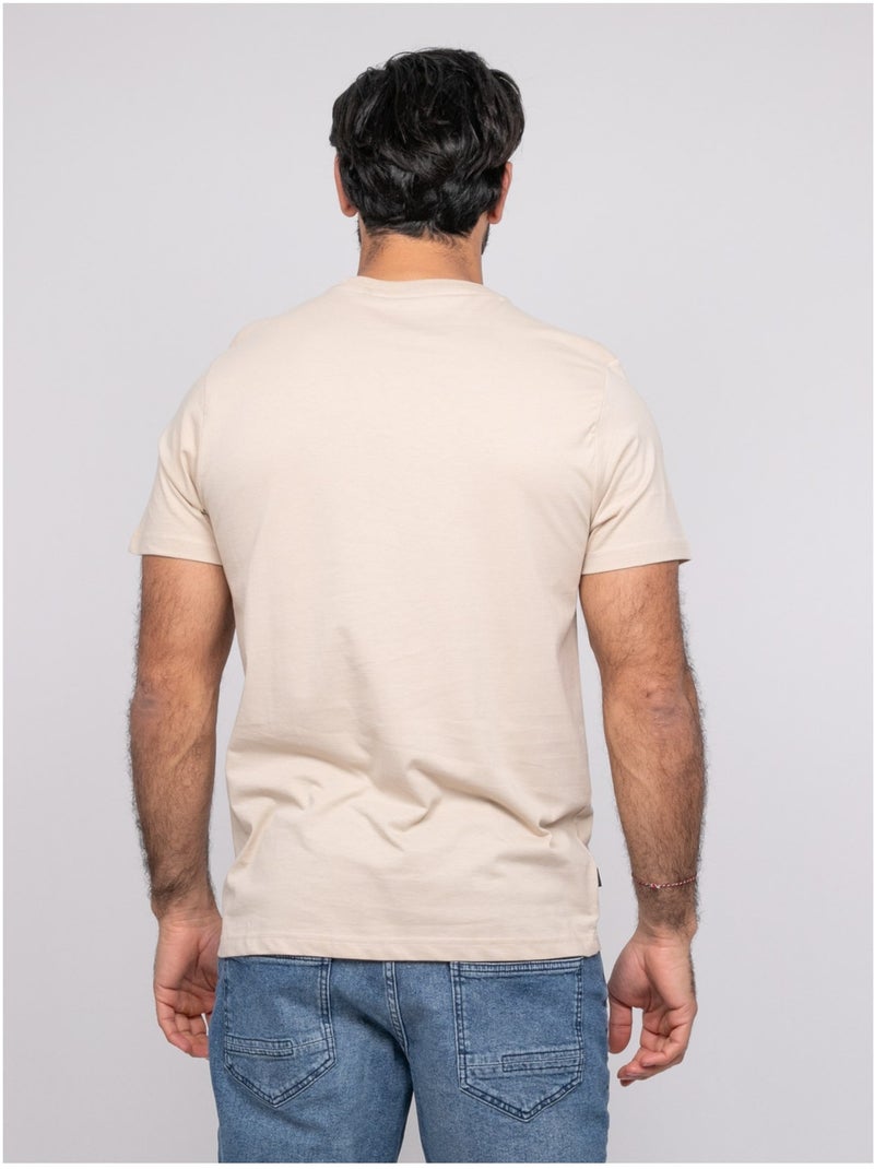T-shirt manches courtes nitracol Beige - Kiabi