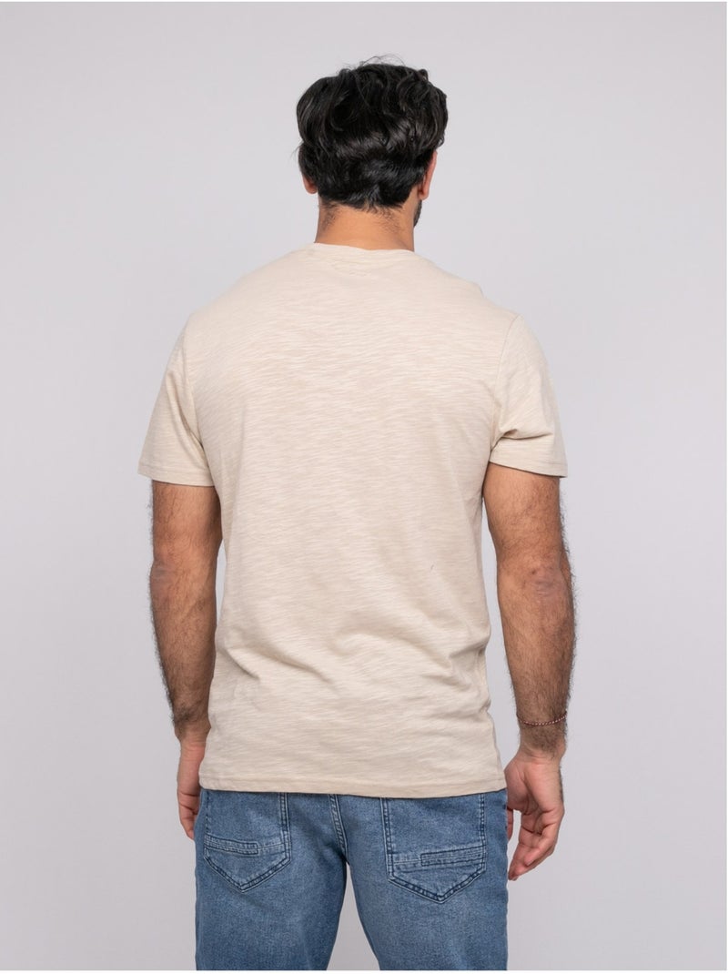 T-shirt manches courtes nolemanu Beige - Kiabi