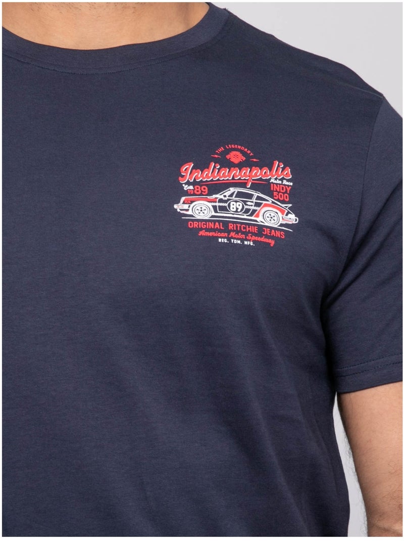 T-shirt manches courtes norutexo Bleu marine - Kiabi