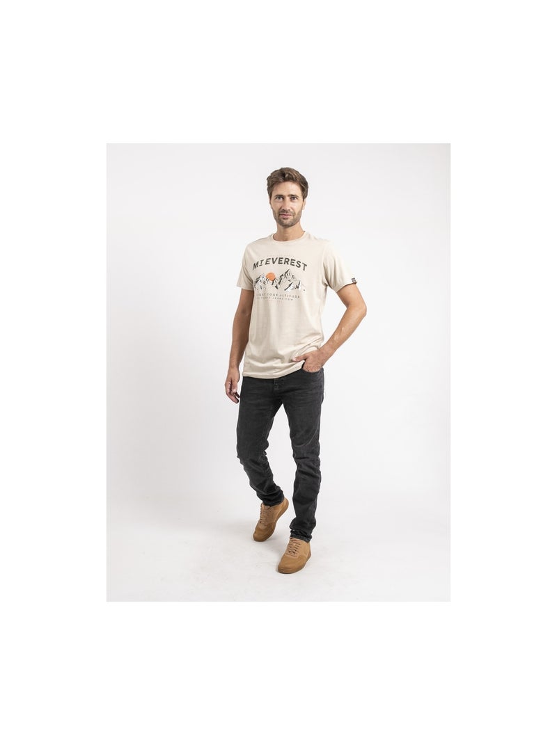T-shirt manches courtes pur coton jakiwi Beige - Kiabi