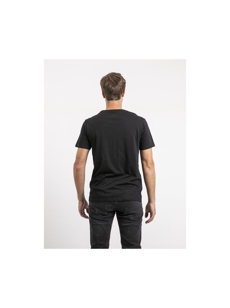 T-shirt manches courtes pur coton jamonix Noir - Kiabi