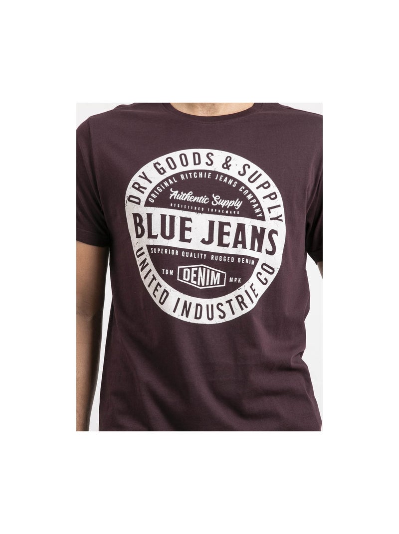 T-shirt manches courtes pur coton jamonix Violet - Kiabi