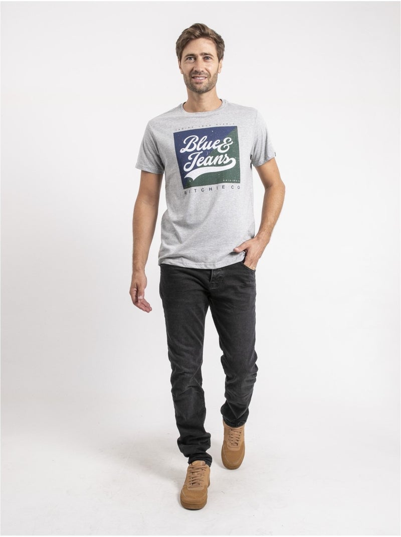 T-shirt manches courtes pur coton jamuler Gris - Kiabi