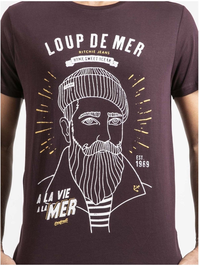 T-shirt manches courtes pur coton jepastel Violet - Kiabi