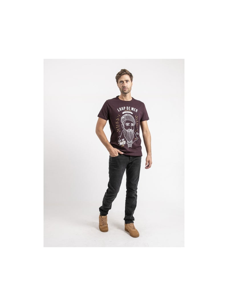 T-shirt manches courtes pur coton jepastel Violet - Kiabi