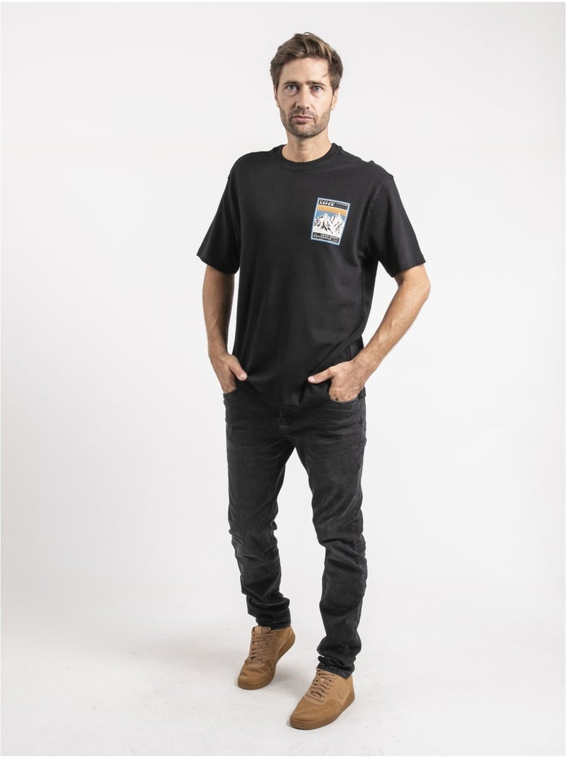 T-shirt manches courtes pur coton oversize jokayak Noir - Kiabi