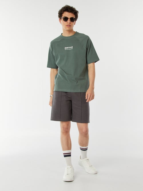 T-shirt manches courtes raglan imprimé - Kiabi