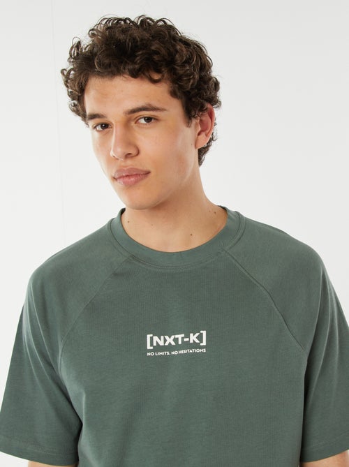 T-shirt manches courtes raglan imprimé - Kiabi