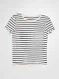 T-shirt manches courtes rayées BLANC - Kiabi