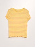 T-shirt manches courtes rayées Jaune - Kiabi