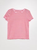 T-shirt manches courtes rayées ROSE - Kiabi