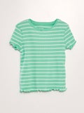 T-shirt manches courtes rayées Vert - Kiabi