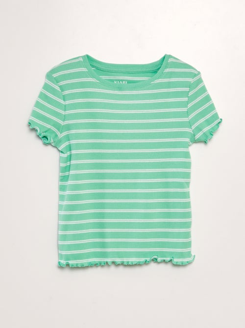 T-shirt manches courtes rayées - Kiabi