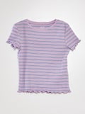 T-shirt manches courtes rayées VIOLET - Kiabi