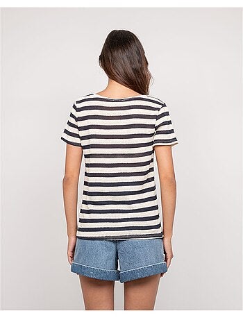 T-shirt manches courtes rayures figo