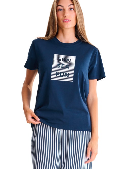 T-shirt manches courtes sun sea fun summertime - Kiabi T-shirt manches courtes sun sea fun summertime - Kiabi