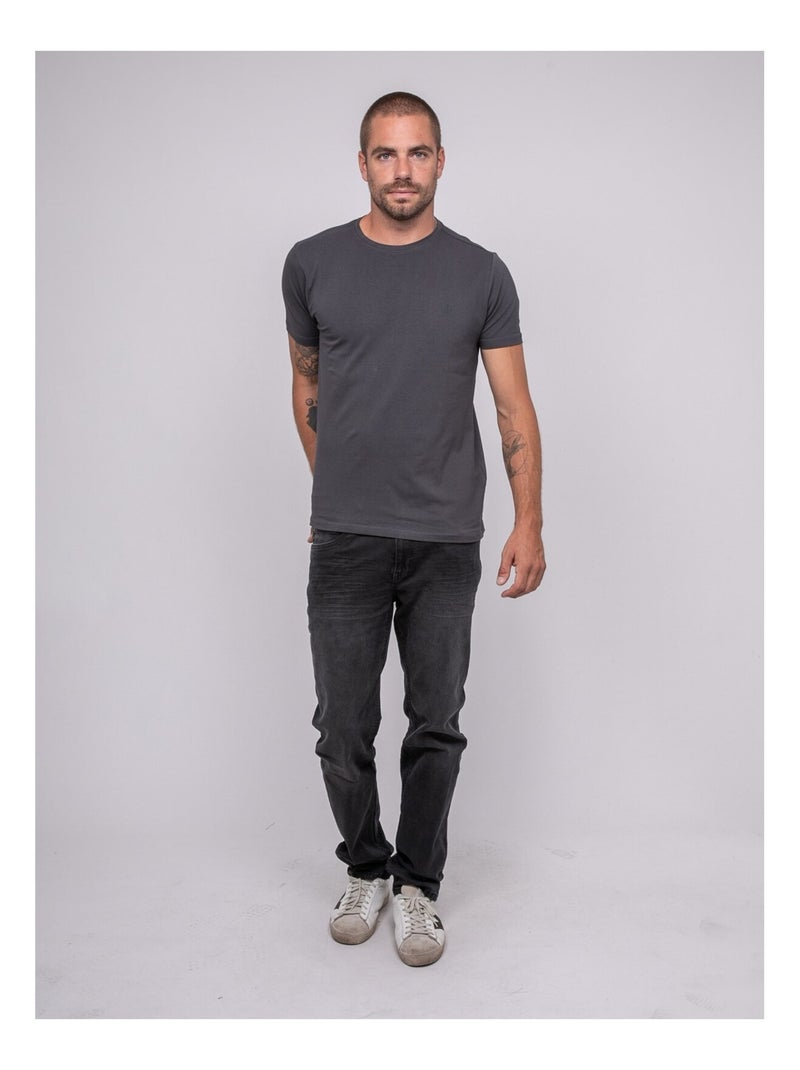 T-shirt manches courtes uni jedda Gris - Kiabi