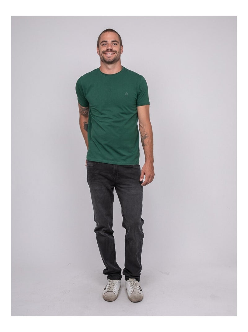 T-shirt manches courtes uni jedda Vert - Kiabi