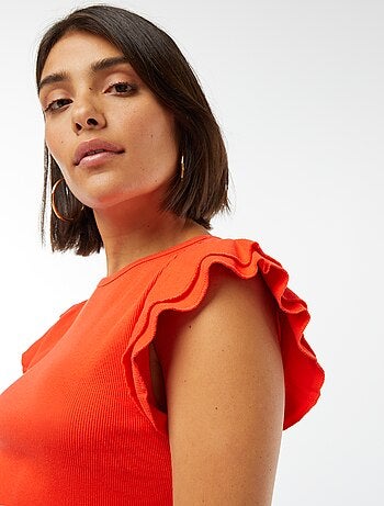 T-shirt manches courtes volantées