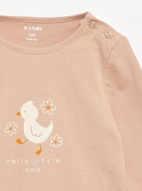 T-shirt manches longue impirmé - Kiabi
