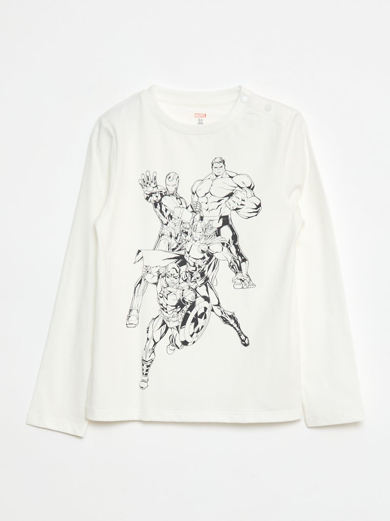 T-shirt manches longues - Avengers - So Easy Blanc - Kiabi