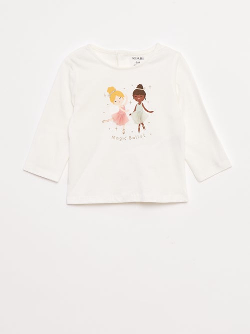 T-shirt manches longues avec animation devant - Kiabi