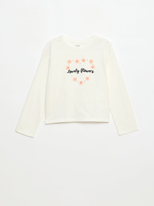 T-shirt manches longues avec sequins - Kiabi