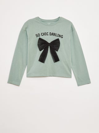 T-shirt manches longues avec sequins