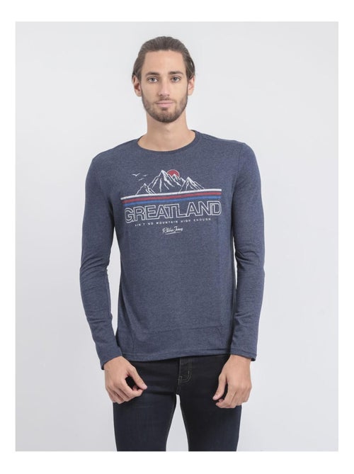T-shirt manches longues col rond jorimux - Kiabi