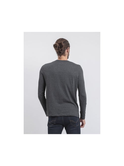 T-shirt manches longues col rond jorimux - Kiabi