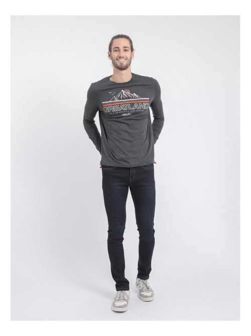 T-shirt manches longues col rond jorimux - Kiabi