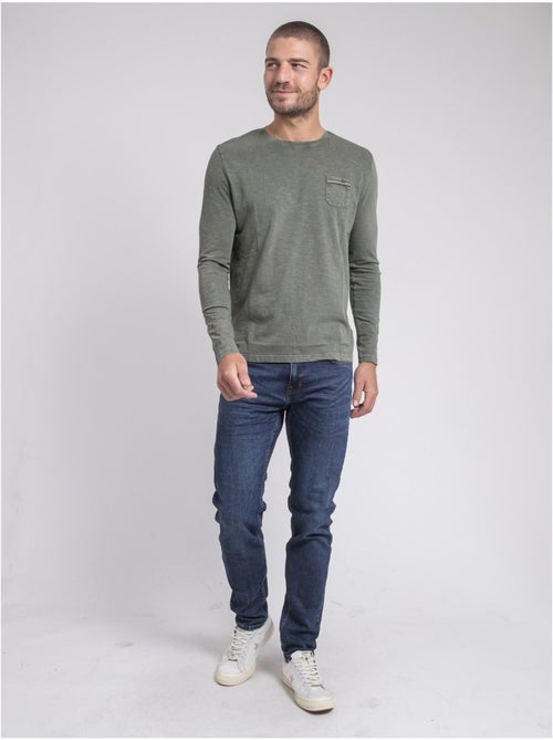 T-shirt manches longues col rond pur coton jabital - Kiabi T-shirt manches longues col rond pur coton jabital - Kiabi