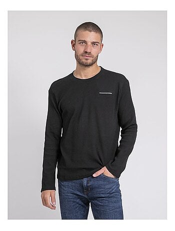 T-shirt manches longues col rond texturé jovictor