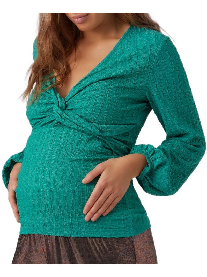 T-Shirt Manches Longues de Grossesse Femme Mamalicious Vert - Kiabi