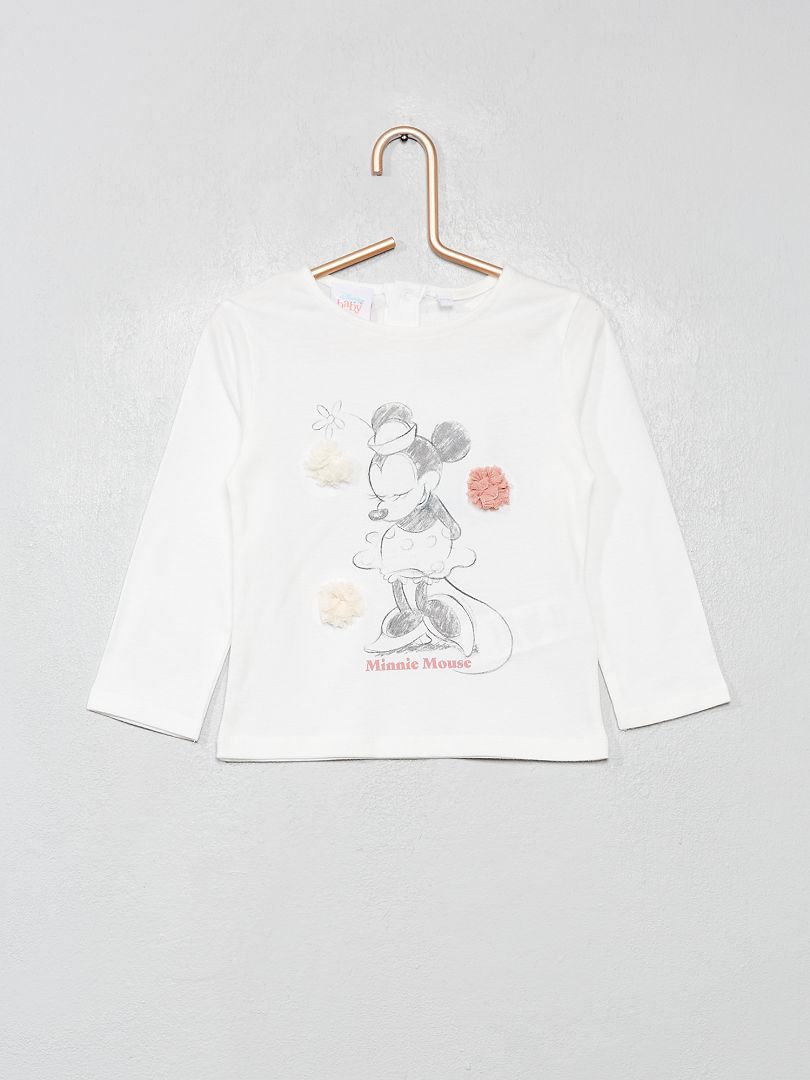 T-shirt manches longues 'Disney' blanc - Kiabi