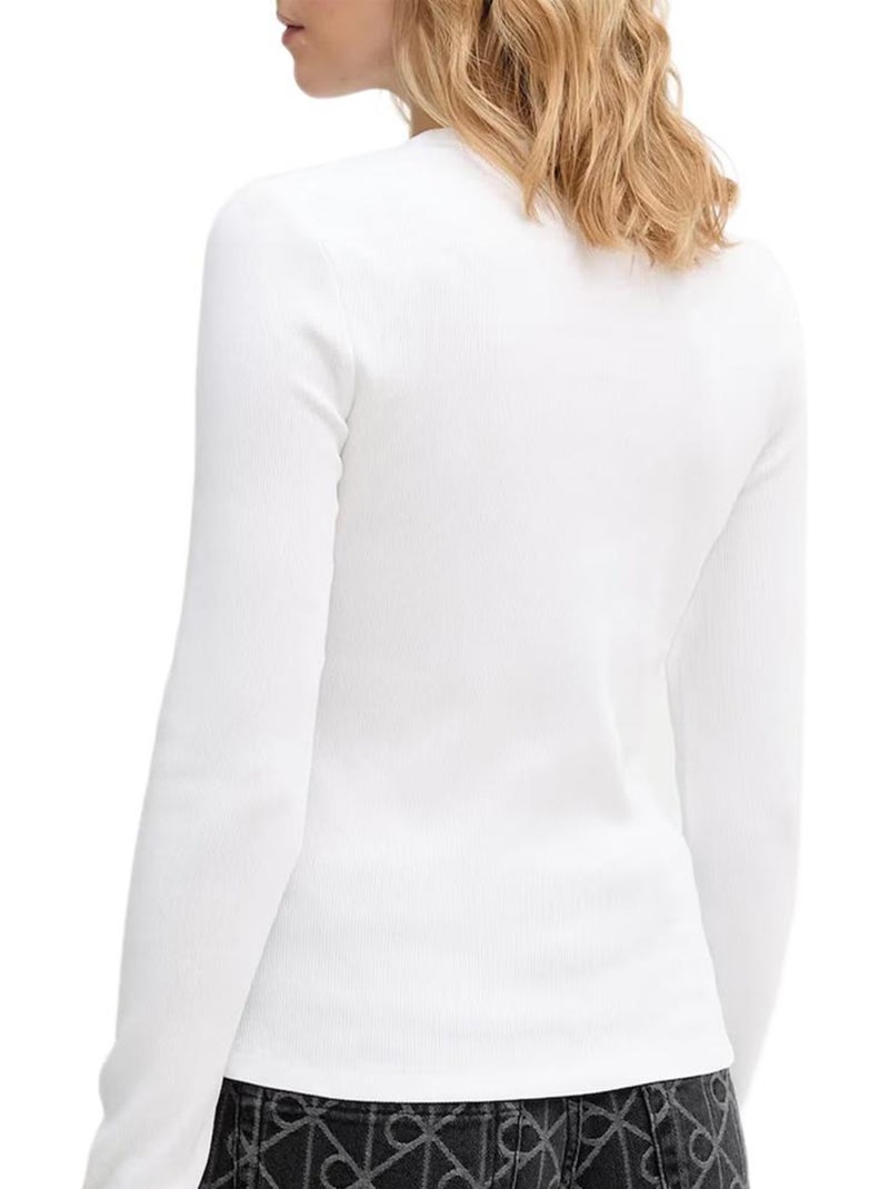T-Shirt Manches Longues Femme Calvin Klein Jeans Blanc - Kiabi