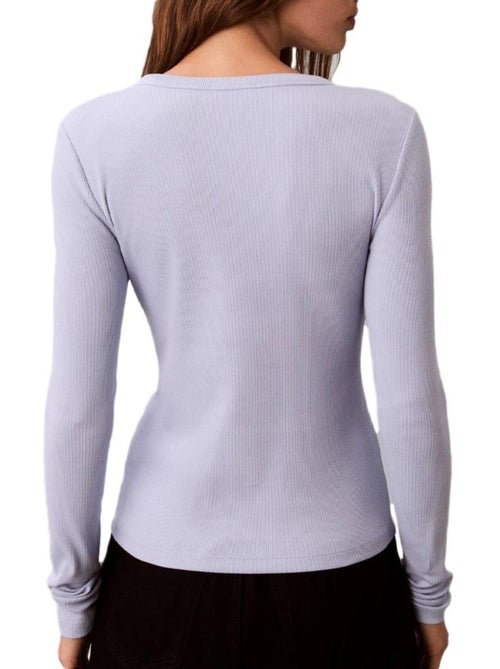 T-Shirt Manches Longues Femme Calvin Klein Jeans Label - Kiabi T-Shirt Manches Longues Femme Calvin Klein Jeans Label - Kiabi