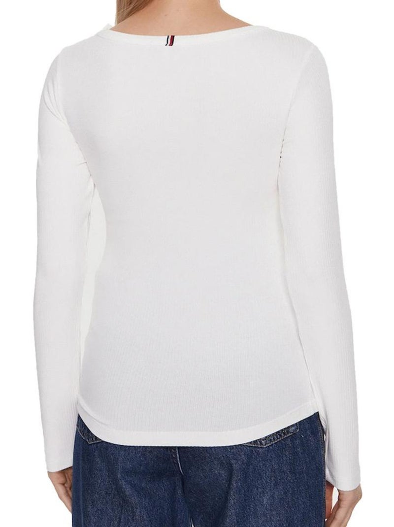 T-shirt Manches Longues Femme Tommy Hilfiger Blanc - Kiabi