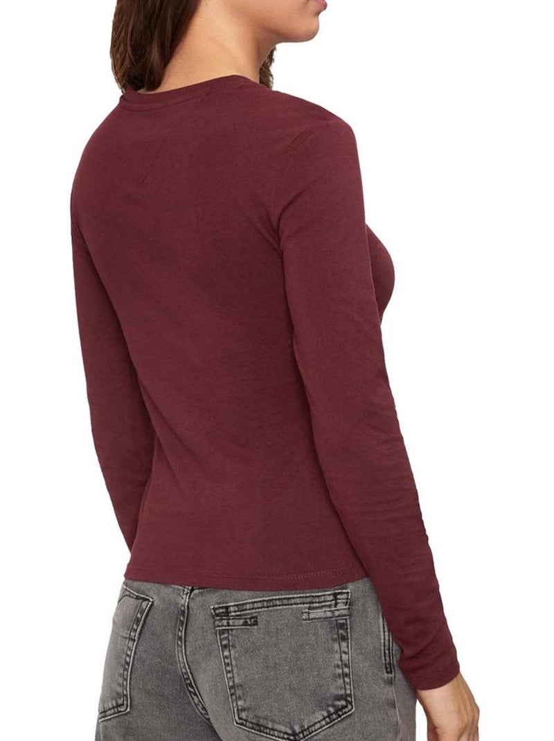 T-shirt Manches Longues Femme Tommy Hilfiger Bordeaux - Kiabi