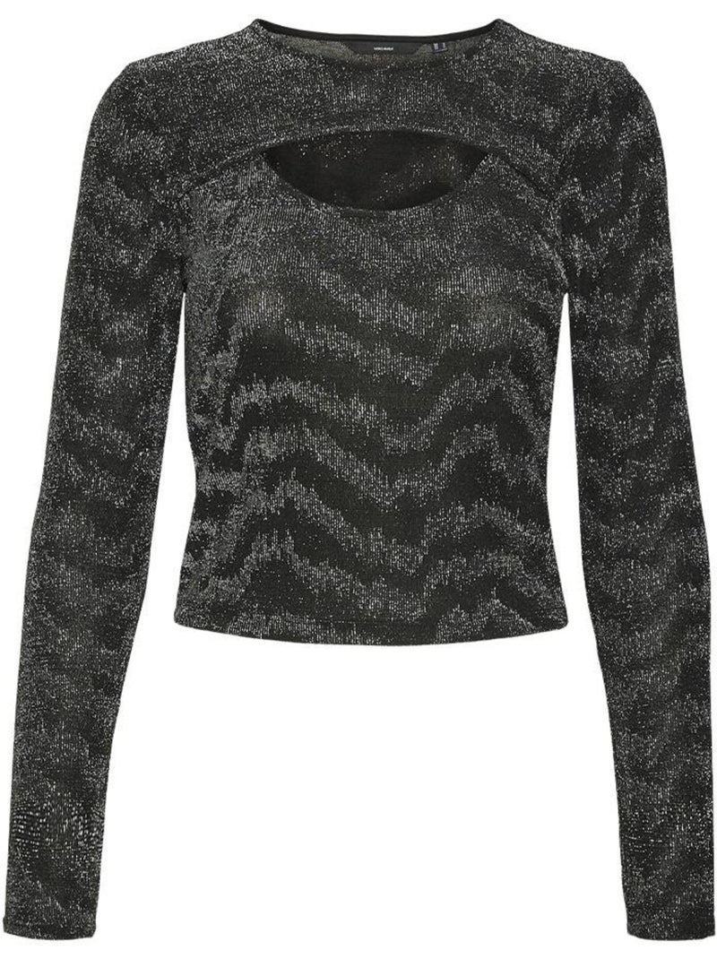 T-Shirt Manches Longues Femme Vero Moda Gris Argenté - Kiabi