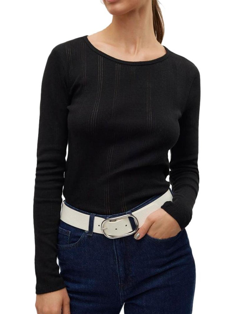 T-Shirt Manches Longues Femme Vero Moda Noir - Kiabi