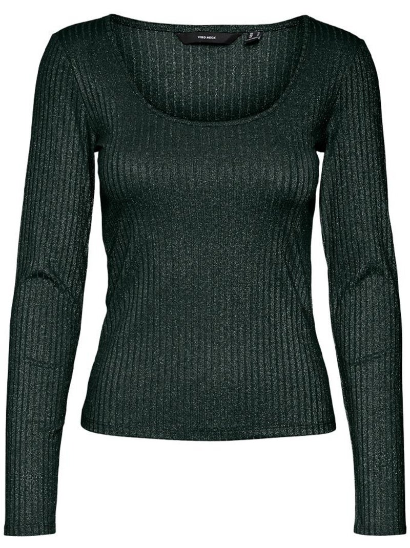 T-shirt Manches Longues Femme Vero Moda Vert foncé - Kiabi