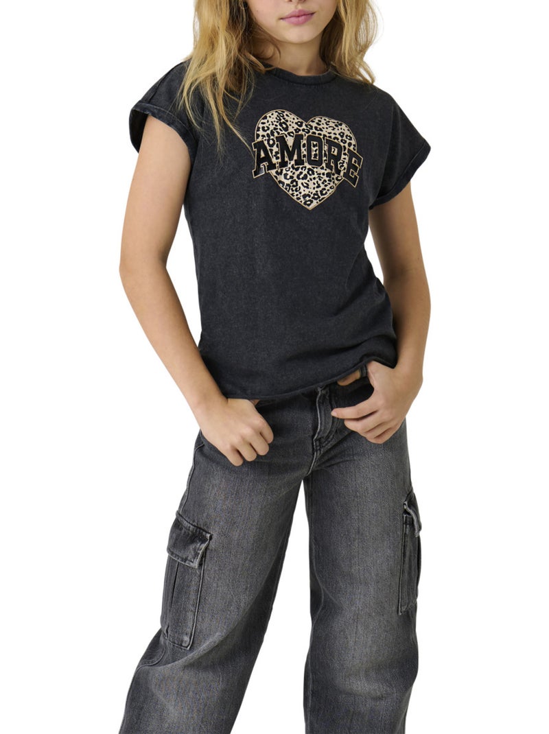 T-Shirt Manches Longues Fille Kids ONLY Noir - Kiabi