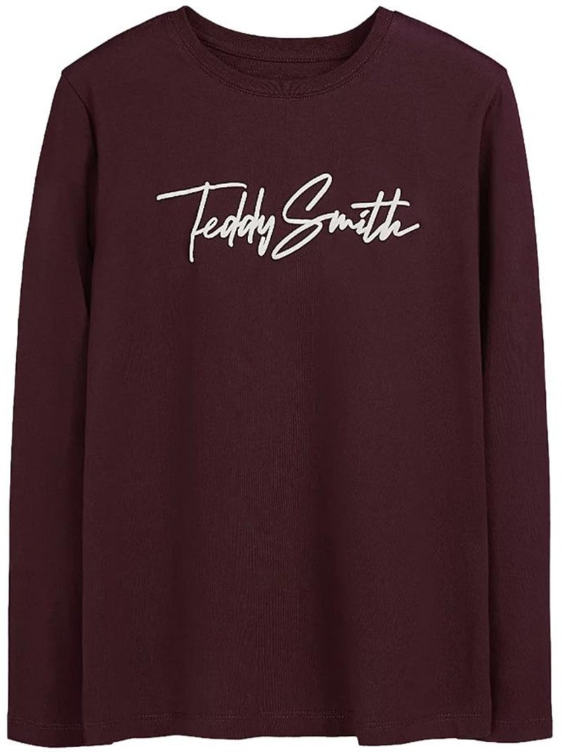 T-shirt manches longues garçon teddy smith Bordeaux - Kiabi