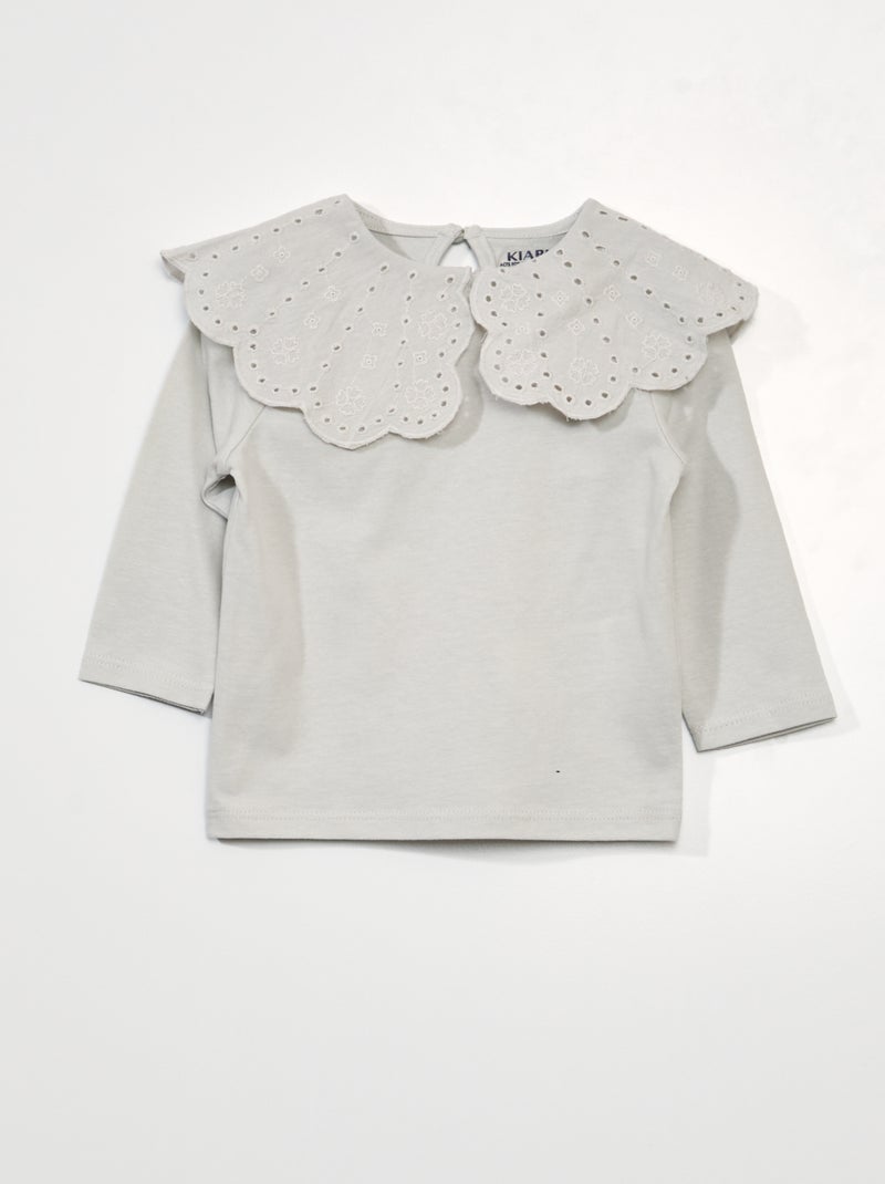 T-shirt manches longues Gris - Kiabi