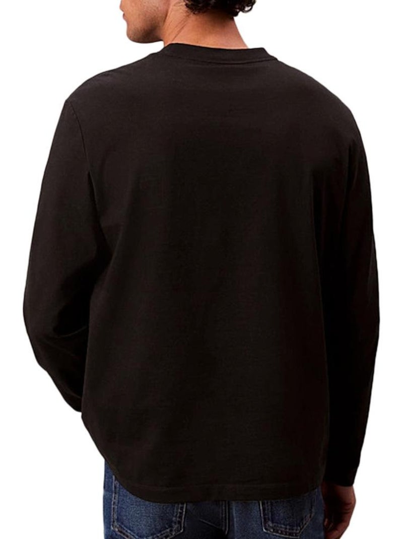 T-Shirt Manches Longues Homme Calvin Klein Jeans Noir - Kiabi