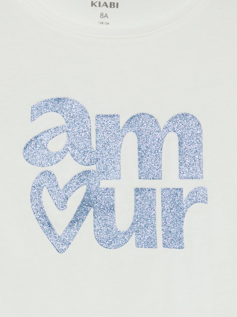 T-shirt manches longues imprimé Blanc - Kiabi