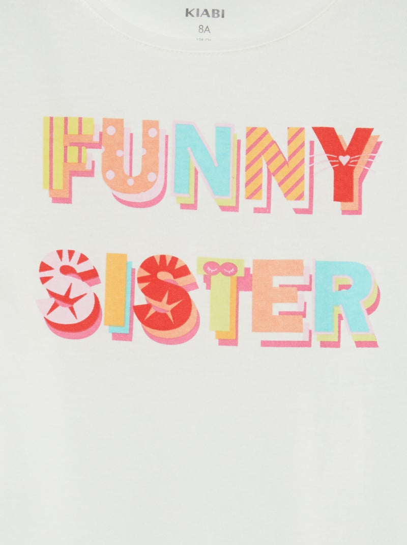 T-shirt manches longues imprimé Blanc - Kiabi