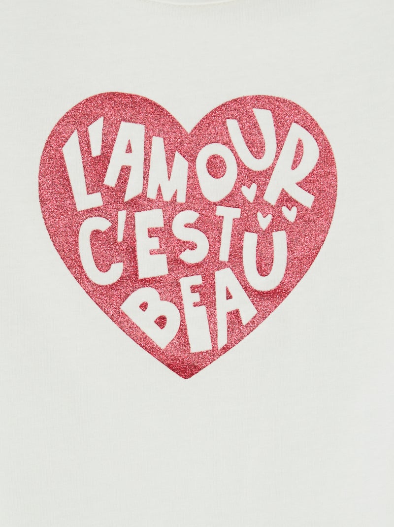 T-shirt manches longues imprimé Bleu - Kiabi