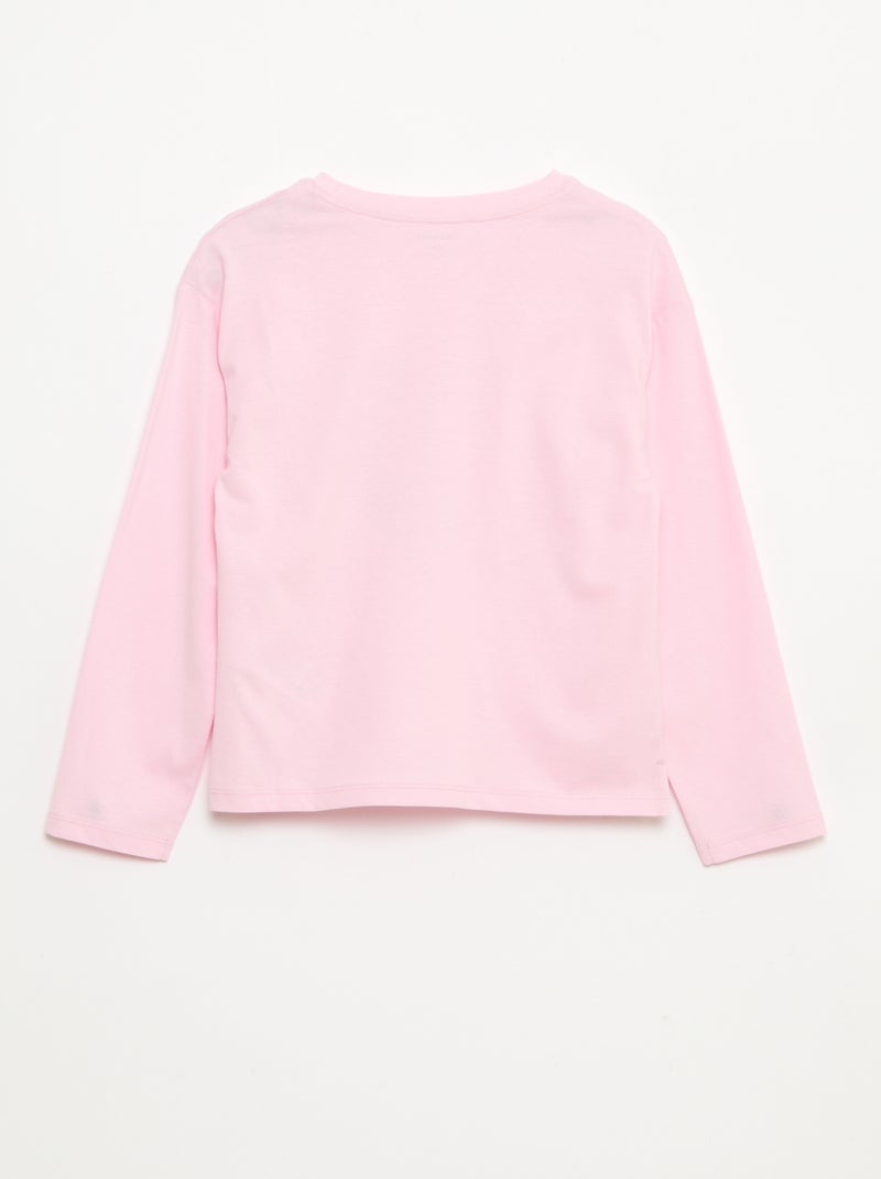 T-shirt manches longues imprimé Rose - Kiabi